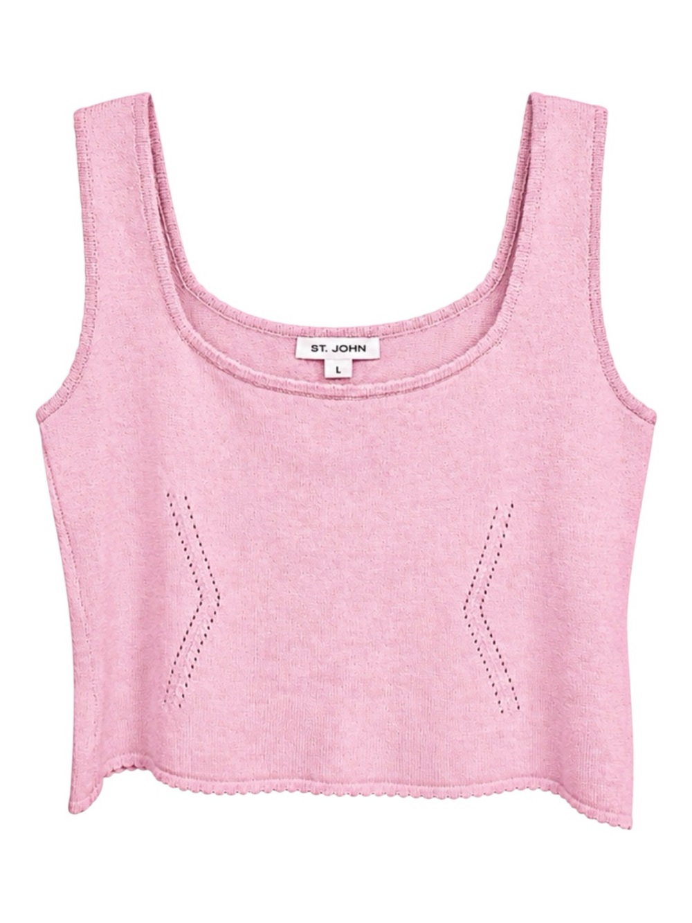 St. John Soft Pink Knit Sleeveless Tank Sz L EUC